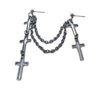 THINCAN Simple Tassels Pendant Earring Stylish Clip On Earrings Modern Stainless Steel Ear Drop Handmade Women