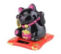 THINCAN Solar Power Lucky Cats With Automatic Waving Hand For Car Dashboard Home Office Decoration Figurine Festival Gift Wealth Symbol Solar Figurine For Vehicle