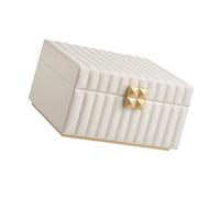 THINCAN Sophisticated Jewelry Casket Portable Square Jewelry Display Case 2 Levels Storage Container with Metal Clasp Storage Solution