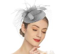 THINCAN Stage Performances Veil Transparents Exquisites Headwear Multifunctional Veil Suitable for and Parties Cocktail Hat Gray