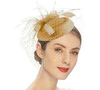 THINCAN Stage Performances Veil Transparents Exquisites Headwear Multifunctional Veil Suitable for and Parties Cocktail Hat Champagne