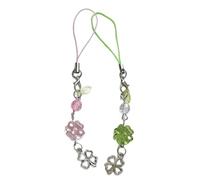 THINCAN Sturdy Four Leaf Clovers Mobile Chain Four Leaf Clovers Bead Phone Embellishment Gifts of Luck for Friend and Family