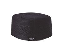 THINCAN Traditional Muslims Prayer Hat Breathable Kufi Hat with Hollowout Pattern for Cultural Event and Religious Gathering Ethnic Muslims Headgear Navy Blue