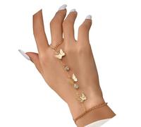 THINCAN Trendy Real Gold Plated Zincs Alloy Hand Chain With Adjustable Length Stylish Accessory For Everyday Wear Gold Tone Hand Jewelry