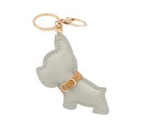 THINCAN Unique Puppy Pendant Keychain for Car Or Bag Use PU Leather Dog Car Keyring Animal Lover Key Chain Handbag Decoration