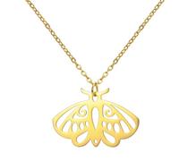 THINCAN Unisex Gothic Styles Moth Necklace Detailed Metal Moth Necklace Elegant Neck Chain For Celebrations And Daily Use