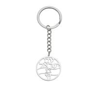THINCAN Unisex Steel Charm Hebrew Letter Hexagram Keychain Star of Davids and Chai Symbol Keyring Bag Charm Jewelry Steel Accessory