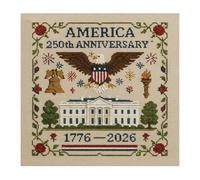 THINCAN US 250th Anniversary Crossing Stitching Set Patriotic Embroidery Set for Commemorative Gift Veterans Patriotic Crossing Stitching Kit