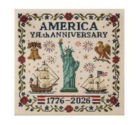 THINCAN US 250th Anniversary Crossing Stitching Set Patriotic Embroidery Set for Commemorative Gift Veterans Patriotic Crossing Stitching Kit