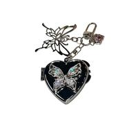 THINCAN Vintage Butterfly Heart Holder Unique Butterfly Heart Keychain Unique Charm Adds A Touch Of Styles To Any Outfit Lightweight Portable Accessory