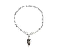 THINCAN Vintage Pierced Heart Necklace Long Chains Collar Choker Gothic Love Clavicle Chain For Women Men Party Jewelry