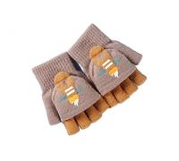 THINCAN Winter Knitting Gloves Warm Child Half-Finger Gloves Thicken Outdoor Ski Gloves Cartoon Pattern Cartoon Pattern Winter Gloves Women Winter Gloves For Kids Boys Winter Half