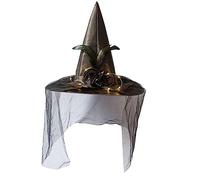 THINCAN Witch Halloween Veil Witch Hat Photo Props Witch Costume Accessories For-Cosplay Theme Parties Festivals Christmas-magic Hats Halloween Witch Hat See-through Veils Witch For Parties