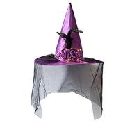 THINCAN Witch Halloween Veil Witch Hat Photo Props Witch Costume Accessories For-Cosplay Theme Parties Festivals Christmas-magic Hats Halloween Witch Hat See-through Veils Witch For Parties