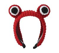THINCAN Women Knitted For Frog Headbands Cartoon Big Eyes Headband For Halloween Party Christmas Lovely Cosplay Hair Accessories Cartoon Frog Hair Hoop Lovely Photo Props