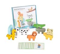 THINCAN Wood Stacking Toy Building Blocks With Flashing Cards For 1 2 3 Years Old Toddler Educational Toddler Preschool Toy Preschool Learning Game