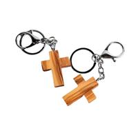 THINCAN Wooden Crosses Keychain Bag Pendant Keyring For Religious Devotees And Styles Lover Everyday Management Faith Symbol Keyring