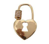 THINCAN Zirconia Heart Pendant Screw Clasp Jewelry Findings Stylish Jewelry Part Suitable For Handmade Crafting Daily Wear