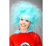 Thing 1 or Thing 2 Style Wild Messy Turquoise Wig