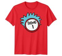 Thing One 1 and Thing Two 2 Mens and Kid World Book Day T-Shirts Tee Outfit Apparel #WBD 12-13 Years Red