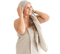 Thing Stories 100% Natural Rough Linen Bath Towel Quick Dry for Women Men Open Weave Thin Lightweight Exfoliating Property 65x150cm Natural Linen