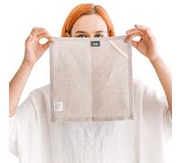 Thing Stories Bathroom Wafer Cloths Clean 100% Linen 4 Pack 25 x 25 cm Linen Face Wipes Waffle Fabric Exfoliating Face Towel for Women 4 Pieces