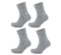 Thingimijigs 4 Pairs Mens Grey Marl Non-Skid Gripper Slipper Socks