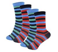 Thingimijigs Boys 4 Pack Colourful Stripes Patterned Thermal Socks (9-12)