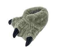 Thingimijigs Boys Monster Feet 3D Plush Faux Fur Novelty Slippers - Grey L