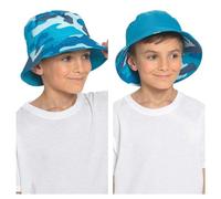Thingimijigs Boys Reversible Blue/Camo Print Bucket Hat Summer Sun Hat - 3-6 Years