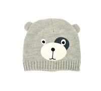 Thingimijigs Girls Teddy Bear Face Knitted Winter Beanie Hat - Dark Grey 7-10 Years