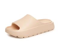 Thingimijigs Ladies Cloud Sliders Pillow Sliders Non-Slip Beach Sandals - Nude UK 6