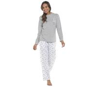 Thingimijigs Ladies Dalmatian Dog Print Cotton Pyjamas with Matching Scrunchie Set - UK 20-22 Grey
