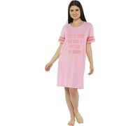 Thingimijigs Ladies I only Love My Bed and My Dog, I’m Sorry Pink Short Sleeve Varsity lightweight Nightie. Size 12-14