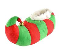 Thingimijigs Ladies/Mens/Adults 3D Novelty Plush Christmas Elf Slippers with Bells - UK 5/6