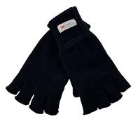 Thingimijigs Men's Black Thermal 3M Thinsulate Fingerless Knitted Gloves - M/L