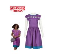 Things 3 Stranger Nancy Wheeler Cosplay Costume Purple Outfit Dress Halloween
