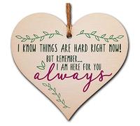 Things Are Hard I Am Here For You Hanging Heart Wooden Sign Home Decoration Card Alternative