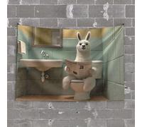 Things for Boys Room A Llama is Reading A Newspaper in The Bathroom Tapestry Tapestries Room Decor Funny Kitchen Decor(100X150CM)