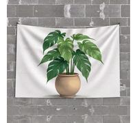 Things for Boys Room A Potted Plant with Large Green Leaves Tapestry Tapestries Room Decor Funny Kitchen Decor(100X150CM)