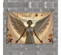 Things for Boys Room Angelic Wings and Whispers: A Serene Vision Tapestry Home Bar Decor Garage Accessories for Man Cave(75X100CM)