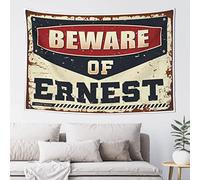 Things for Boys Room Beware of Ernest Tapestry Man Cave Decorations Aesthetic Tapestry(100X150CM)