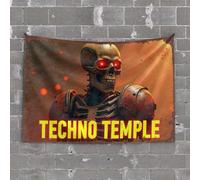 Things for Boys Room Exploring The Haunting Beauty of The Techno Temple Tapestry Garage Decor for Men Decor for Man Cave(100X150CM)
