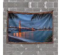 Things for Boys Room Golden Gate Bridge Reflections in Twilight Tapestry Room Decor Aesthetic Bar for Man Cave(75X100CM)