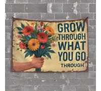 Things For Boys Room Grow Through What You Go Tapestry Funny House Decor Tapestry For Men(75X100CM)