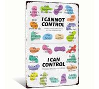 Things I Can't Control & I Can Control Metal Funny Aluminum Sign Wall Decor for Living Room, Bedroom, Cafe - 8x12 Inches Motivational Wall Art with Life Philosophy Quotes (25202)