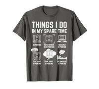 Things I do in My Spare time 3D Printing 3D Printer T-Shirt, Men, Asphalt Grey, 4X-Large