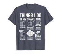 Things I do in My Spare time 3D Printing 3D Printer T-Shirt, Men, Heather Blue, Small