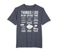 Things I do in My Spare time 3D Printing 3D Printer T-Shirt, Men's Big and Tall, Heather Blue, 6X Tall