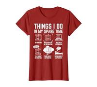 Things I do in My Spare time 3D Printing 3D Printer T-Shirt, Women, Cranberry Red, Medium
